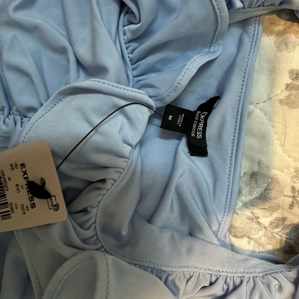 Express light blue runched tank